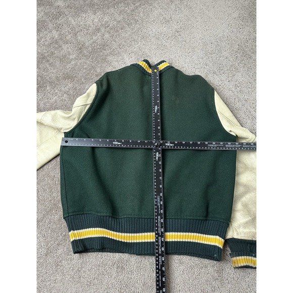Vintage Mens 60s Whiting Varsity Michigan Jacket Award Green Streetwear, Sz 44 L - Picture 10 of 16